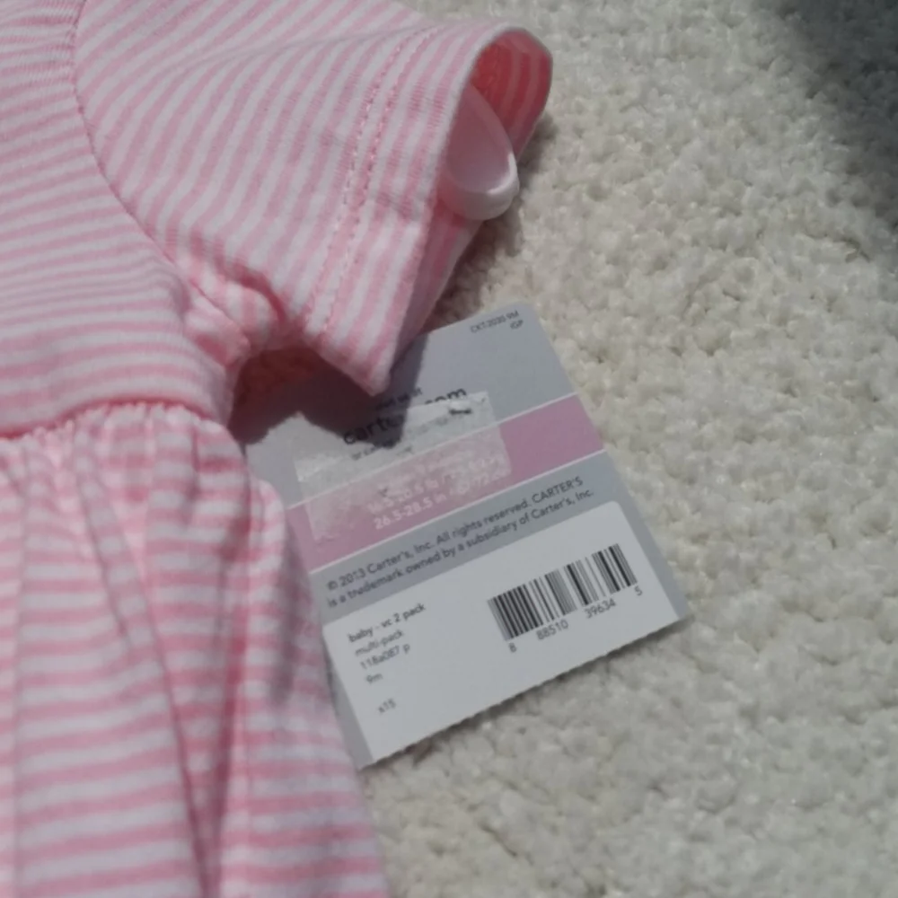 2 Carter's summer dresses pink and blue